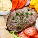 Beef Shawarma Board with fresh veggies.